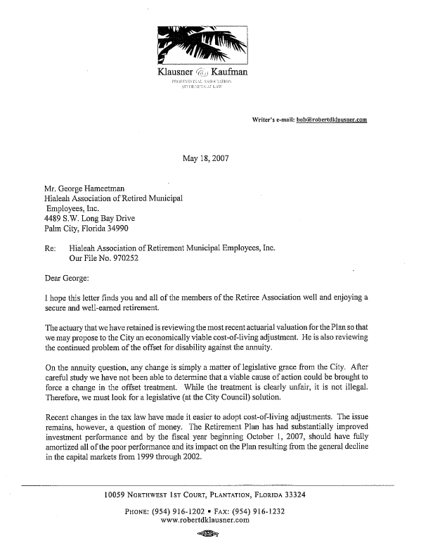 Letter From Attorney Page 1